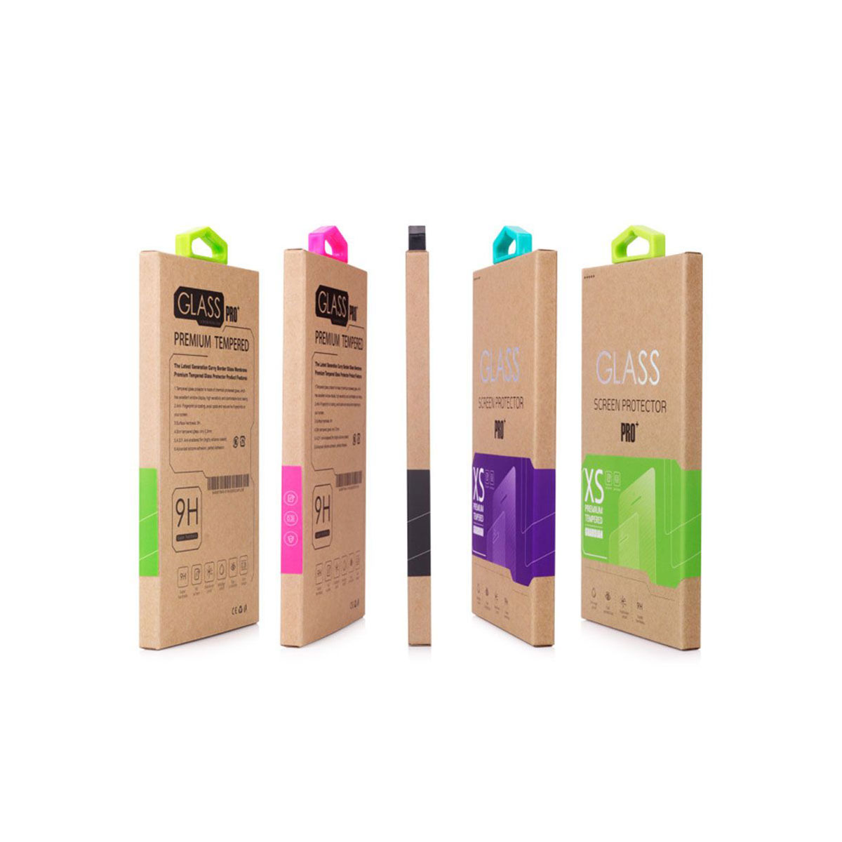 牛皮纸钢化膜产品包装盒