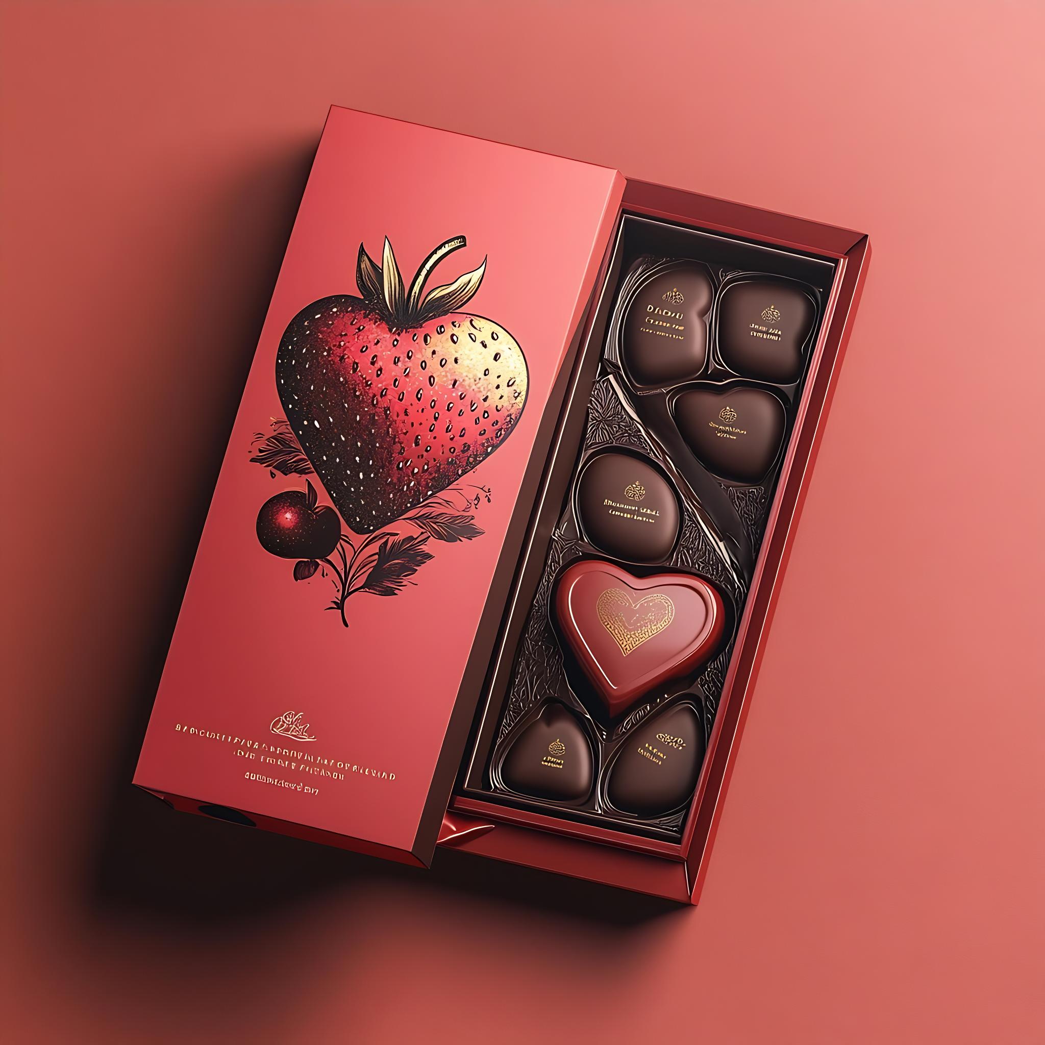 红色巧克力印刷包装卡盒